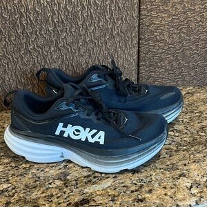 Hoka Black and White Athletic Shoes RETAIL $179